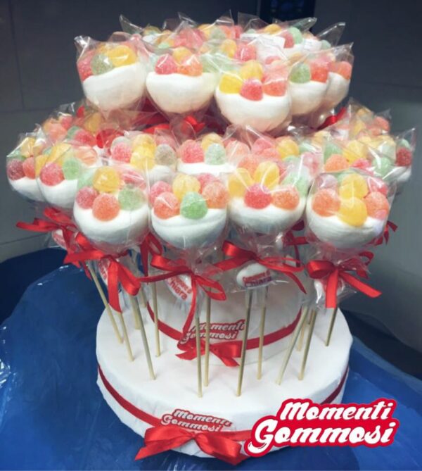 COMPOSIZIONE DI TULIPANI CON CONFETTO DA PERSONALIZZARE